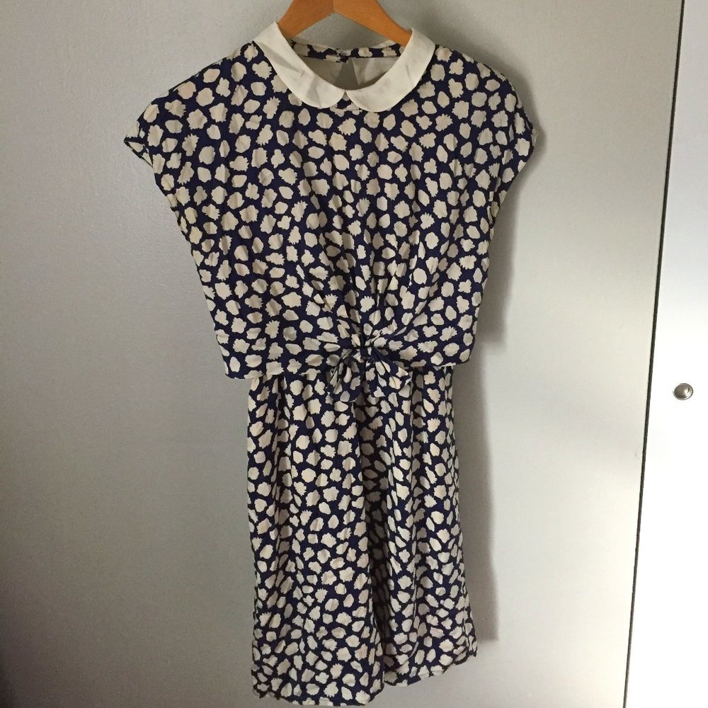 Maeve Silk Navy Sailor Dress w/Peter Pan Collar